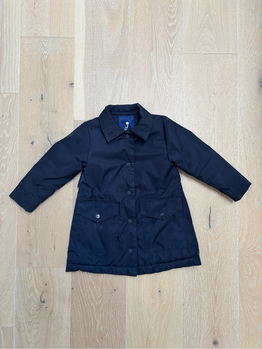 Jacadi Girl’s Navy Button-Front Coat - Classic Lightweight Jacket - 4